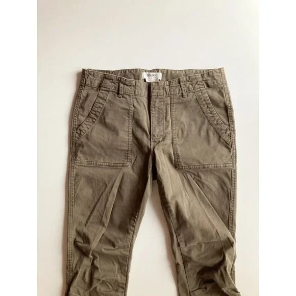 Aritzia GOLDEN by TNA Heroic Fatigue Green Cotton Twill Utility Pants, Size 6 - Picture 2 of 12
